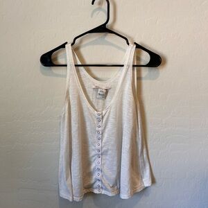 American Rag White Button Front Tank Top Size Large Flowy Boho